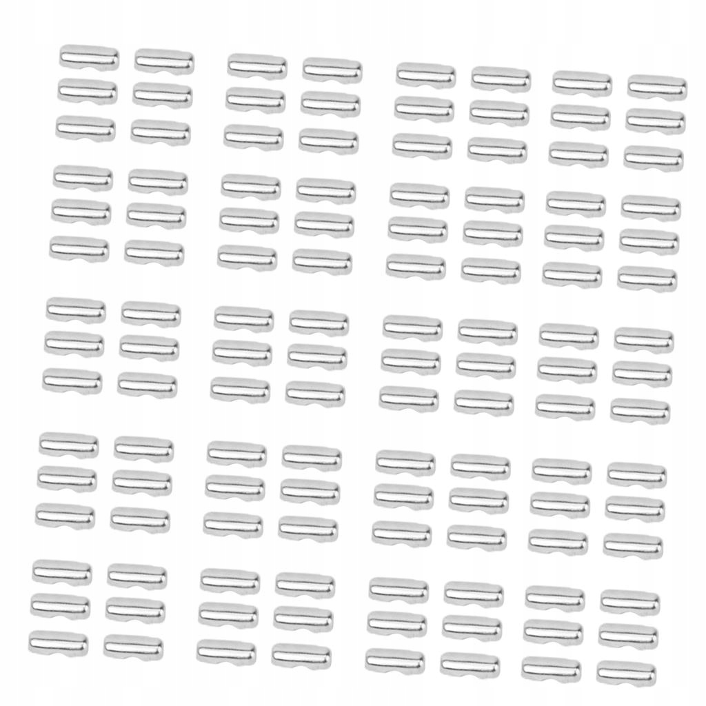 100Pcs Chain Necklace End Connector Clasp Lock for 2.4mm Dia. Bead