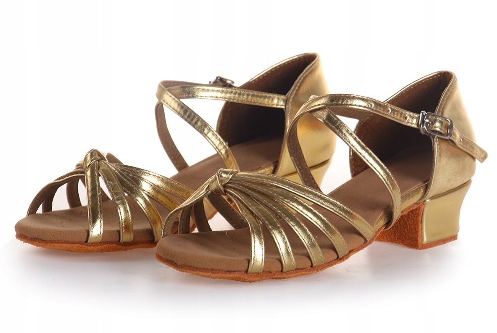 Buty Do Tańca Taneczne Latino Salsa Złote Występowe 3cm