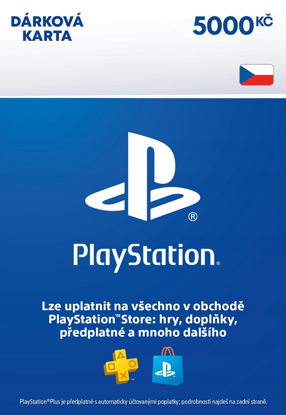 PLAYSTATION STORE DOŁADOWANIE CYFROWA 5000 CZK KC | AUTOMAT 24/7
