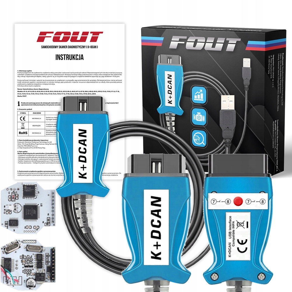 K+dcan Do Bmw Kabel Interfejs Diagnostyczny OBD2 Inpa Ista Ncs Tester Obd 2