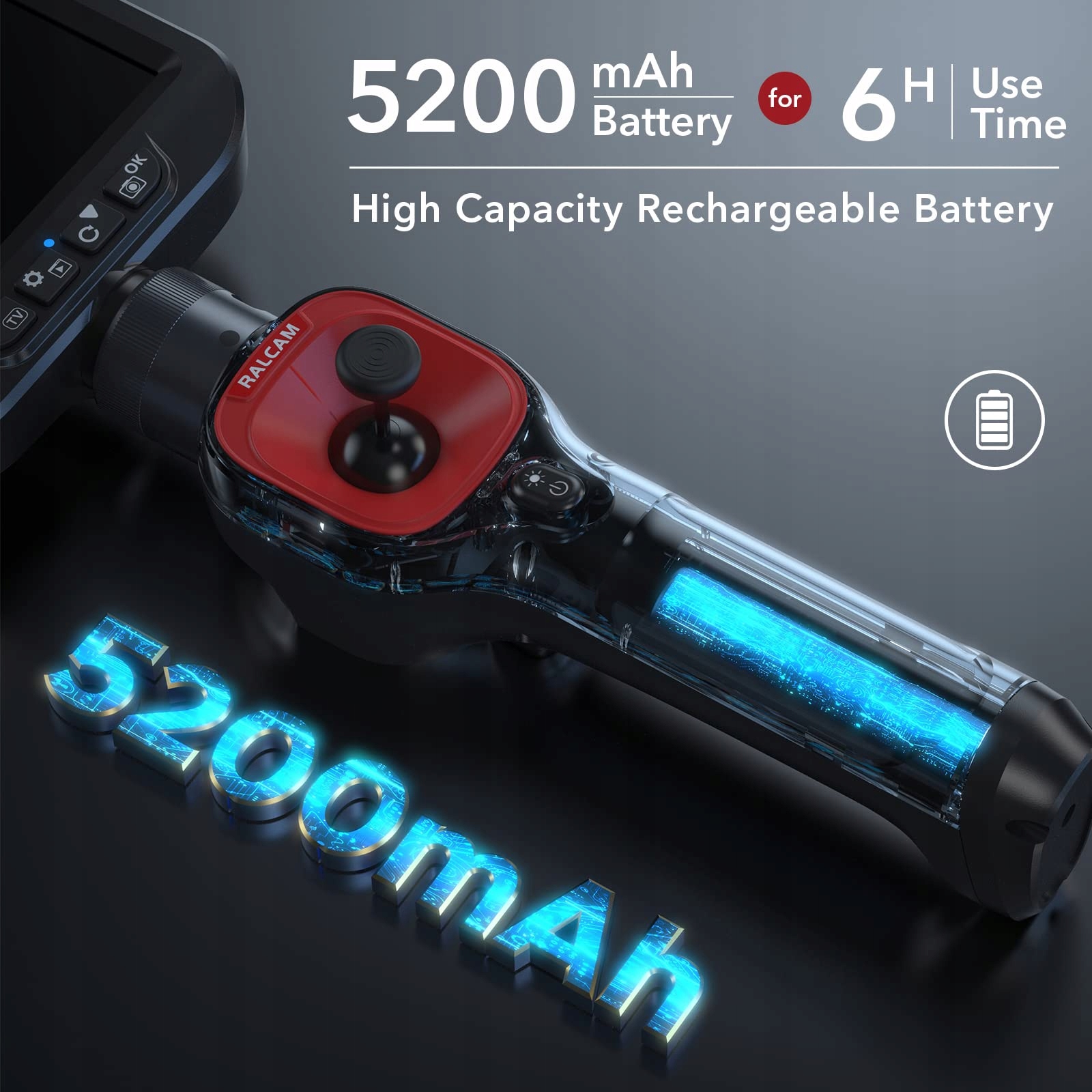 RALCAM Kamera Endoskopowa 6,2mm 360° 4,3" HD 720P IP67 Wodoodporna — miniatura 6