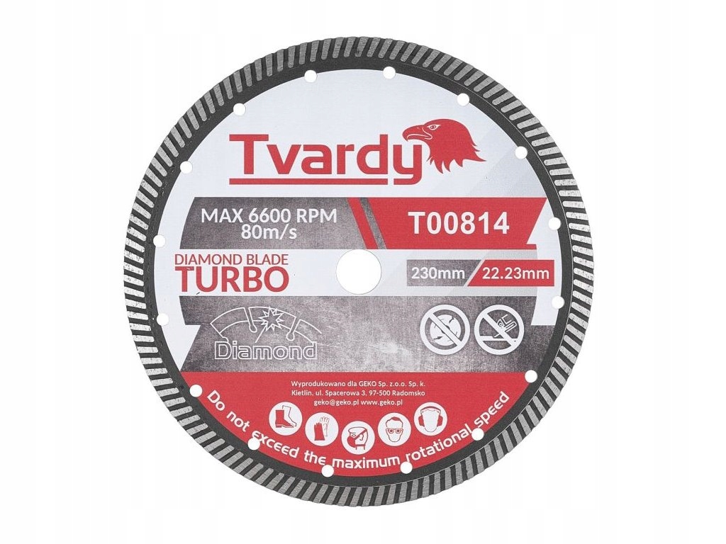 Kotouč diamantový řezný, Turbo 230x10x22,23mm na dlaždice a kámen T00814