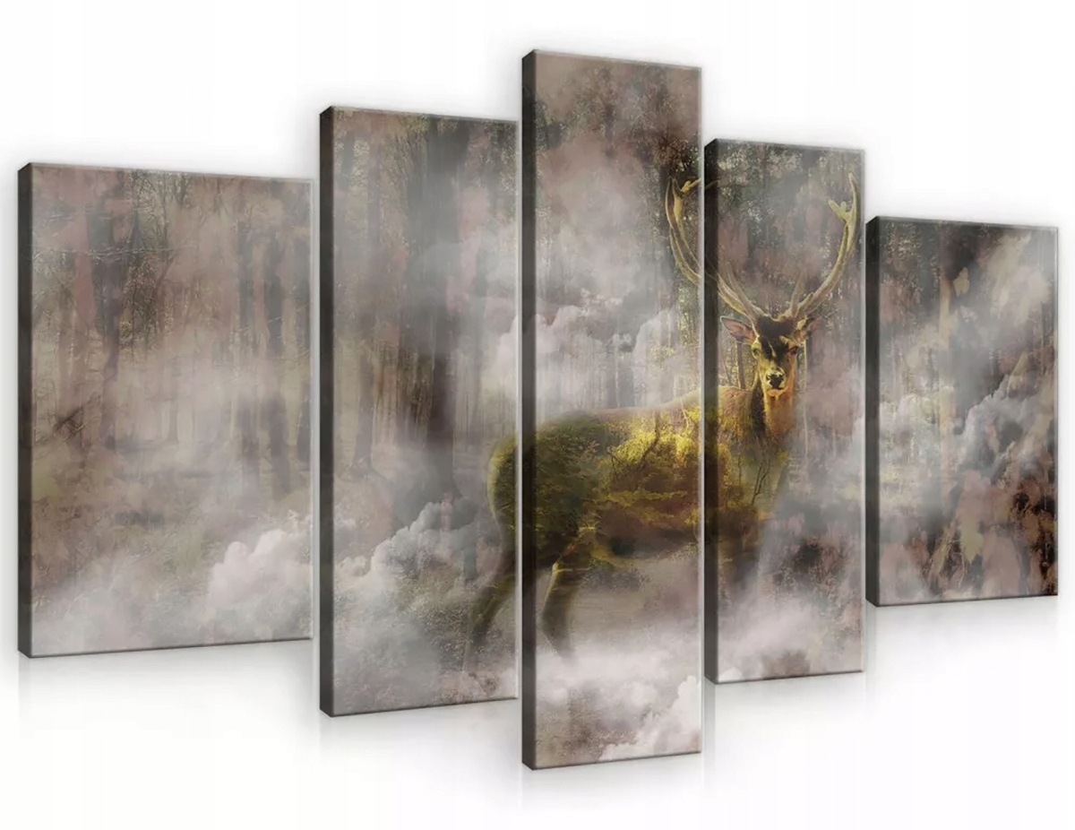 Obraz Na Plátne Canvas 170x100 Jeleň Les Hmla