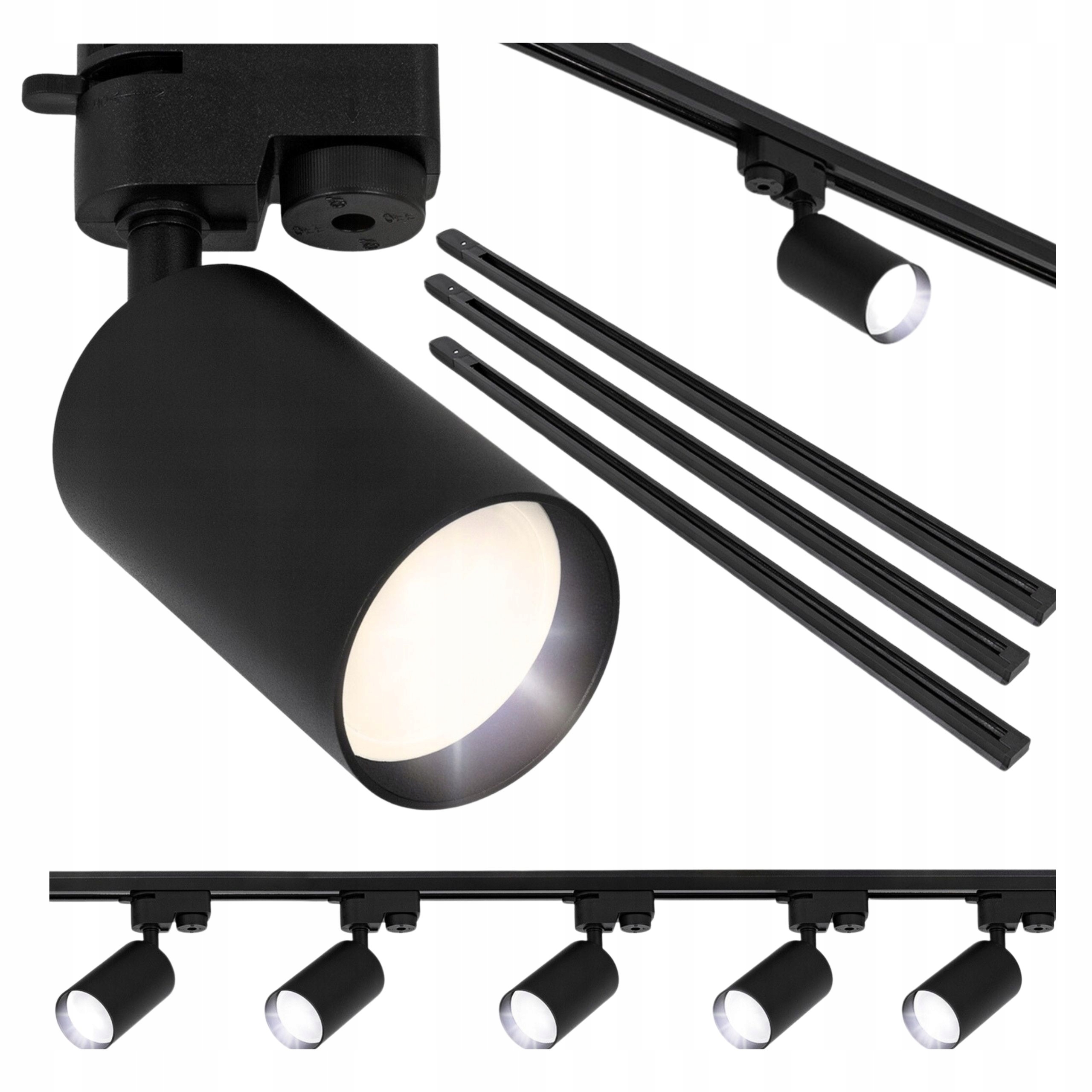 Osvětlení kolejnicová lišta 3x 1 m 5x reflektor Lampa GU10 kolejnicová 3 m