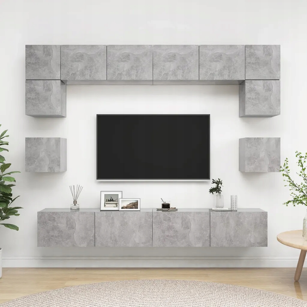 Petrashop 8dílný set Tv skříněk betonově šedý kompozitní dřevo Šedá 307911