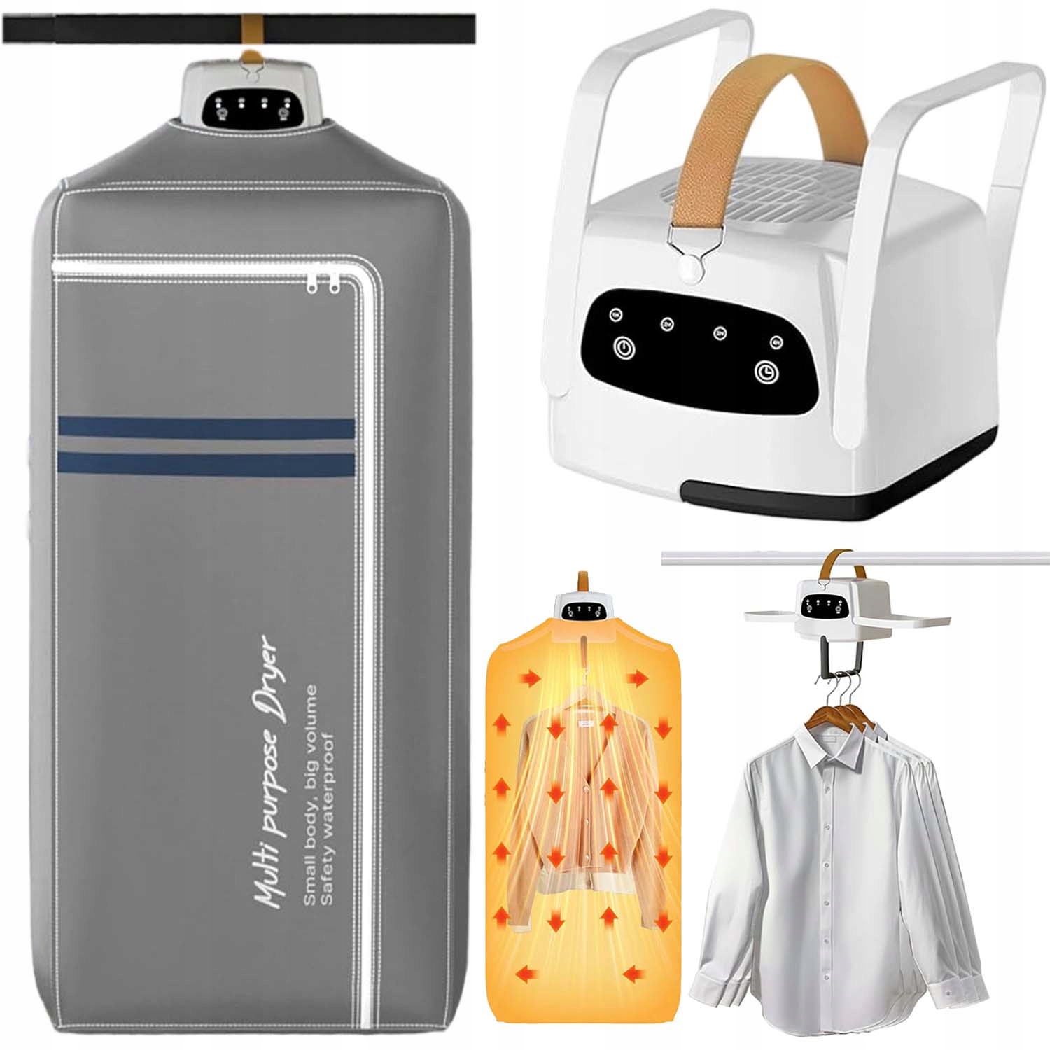 Levně Sušák Na Prádlo Rychlá Elektrická Přenosná Domácí 600W 360°