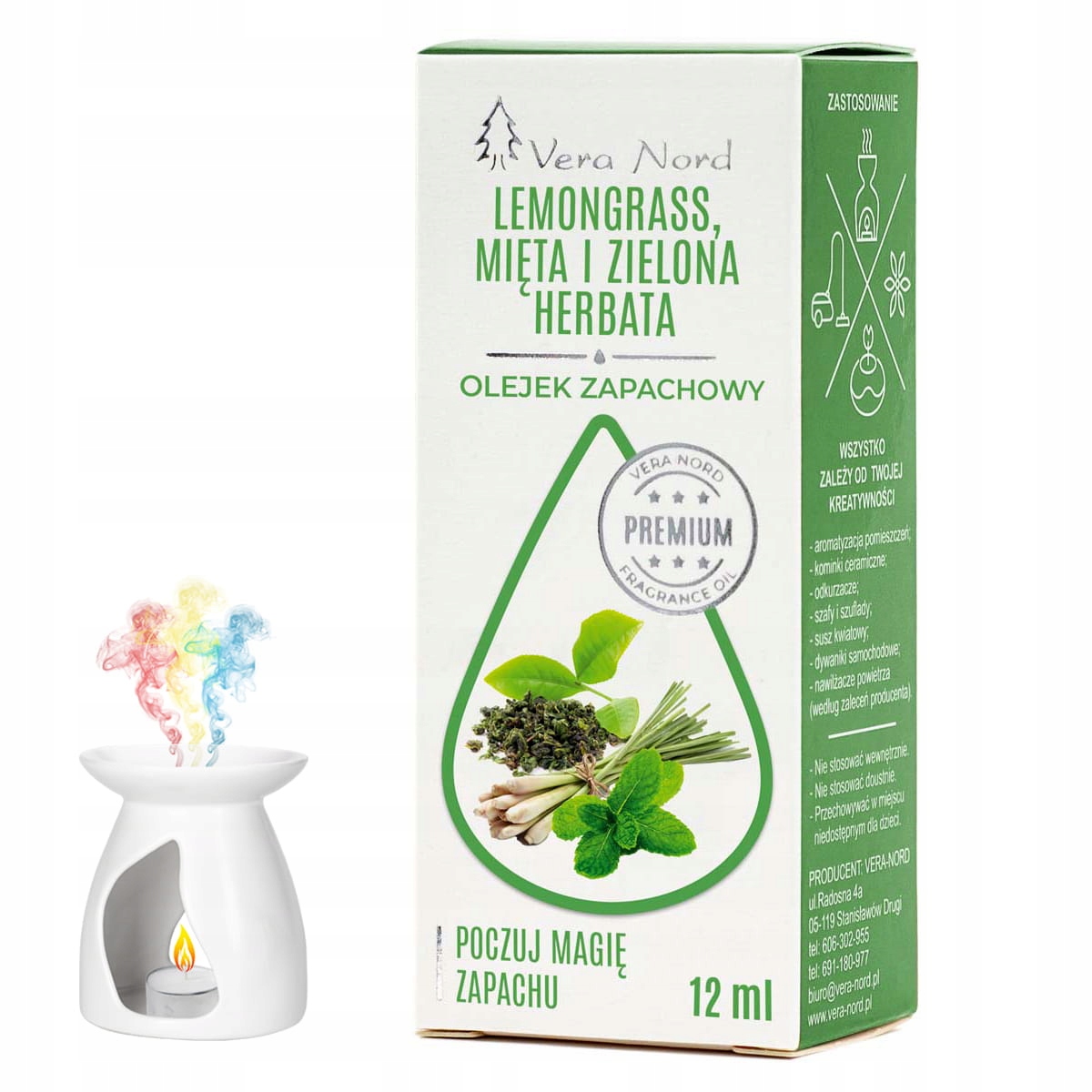 

Lemongrass,mięta I Zielona Herbata olejek zapacho