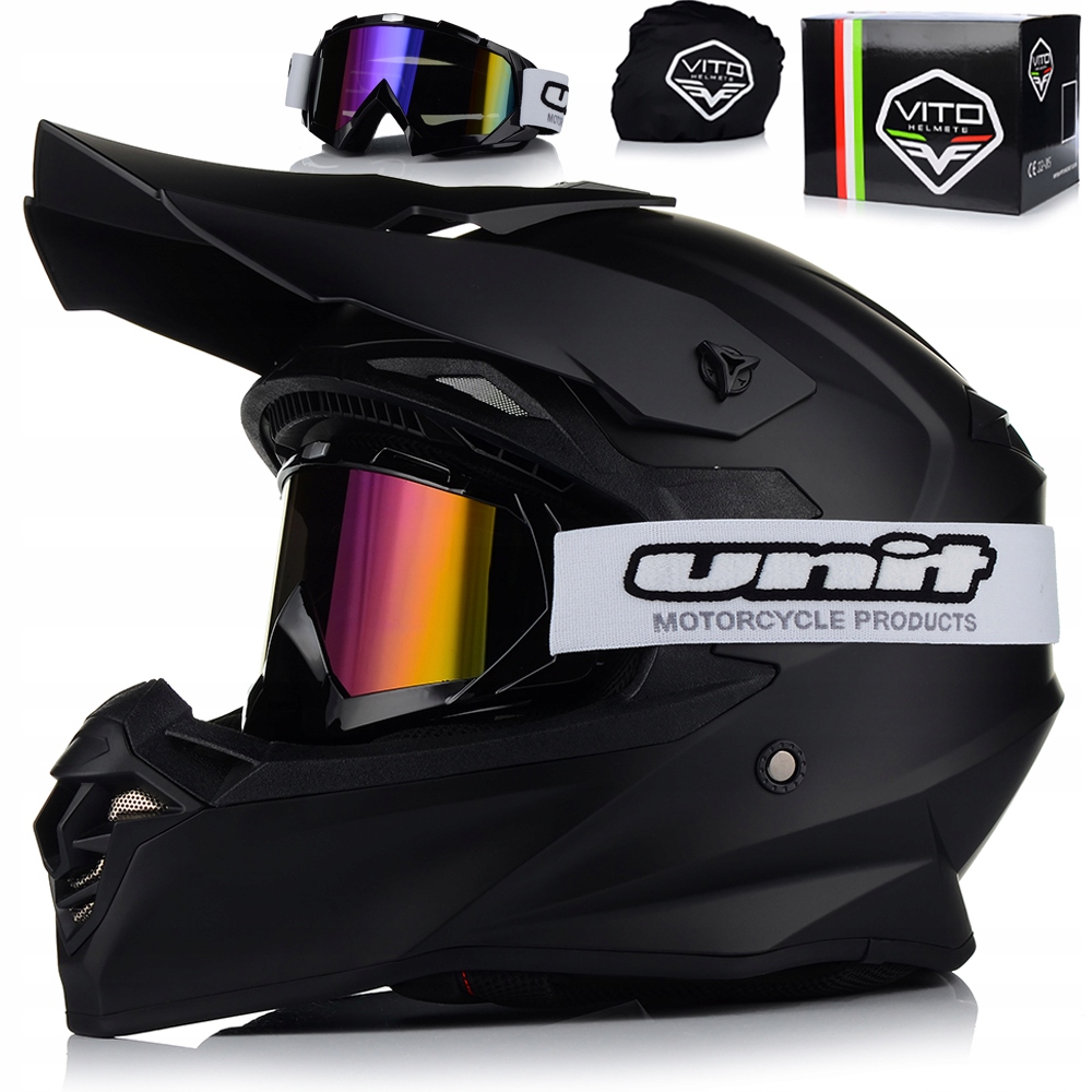 Motocyklová Prilba Vito Tivoli Matt Okuliare Off-road Enduro Cross Štvorkolka