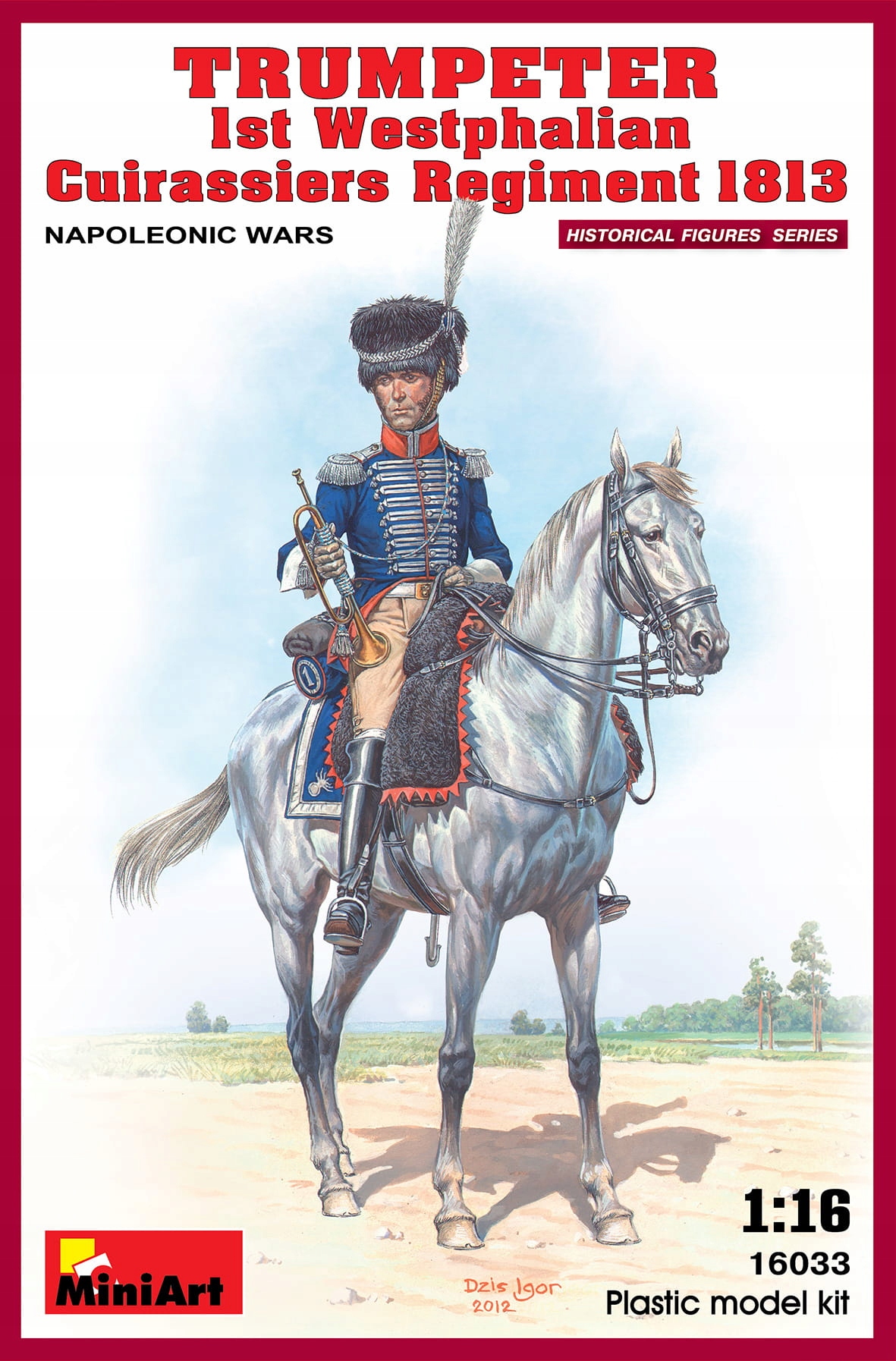Trubač 1. pluk vestfálských kyrysníků 1813 1:16 MiniArt 16033
