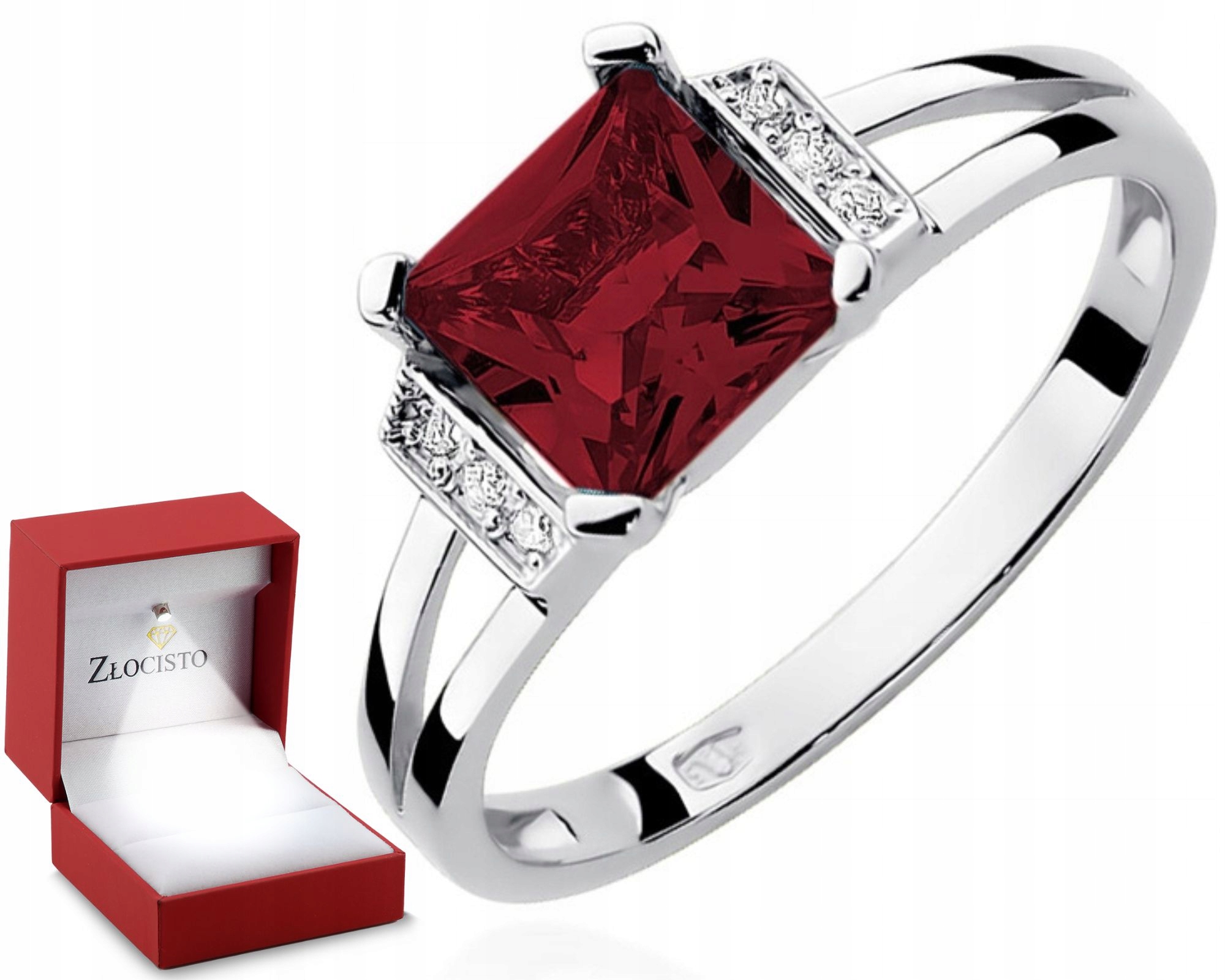 Prstýnek Granátové Jablko bílé zlato Gravírování Bonus