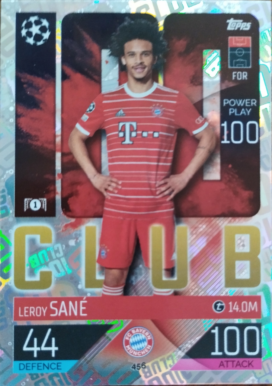 Topps Match Attax 2022/23 100 Club 456 Leroy Sane