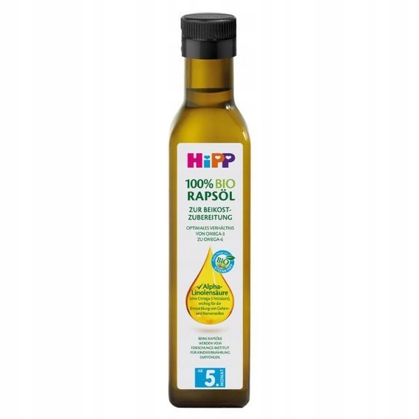 HiPP BIO Olej Rzepakowy Kwasy Omega 3 i Omega 6 data ważności 07/2026