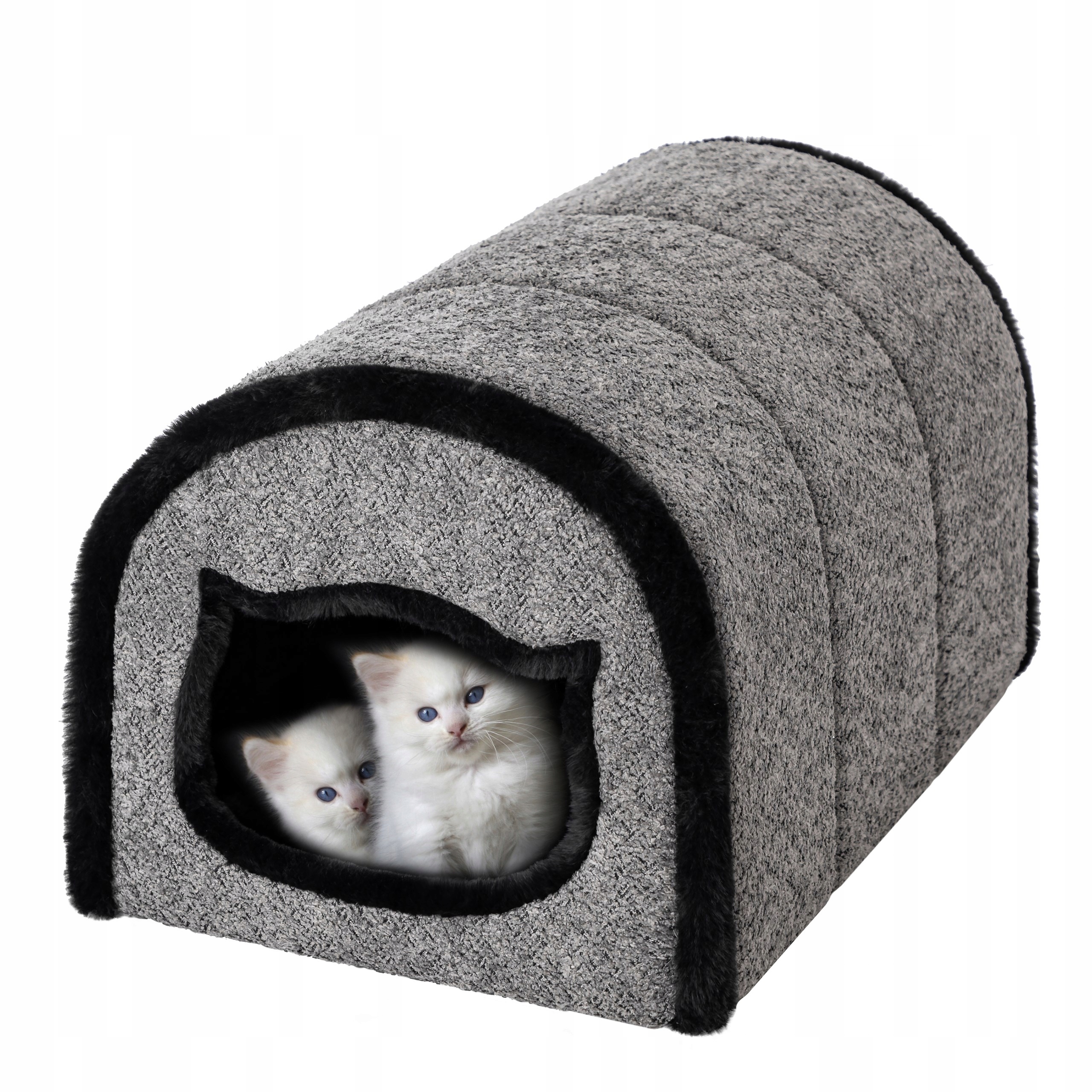 Levně Domeček pro kočky, pelíšek pro kočky, budka s odnímatelným polštářem 50 x 35 cm
