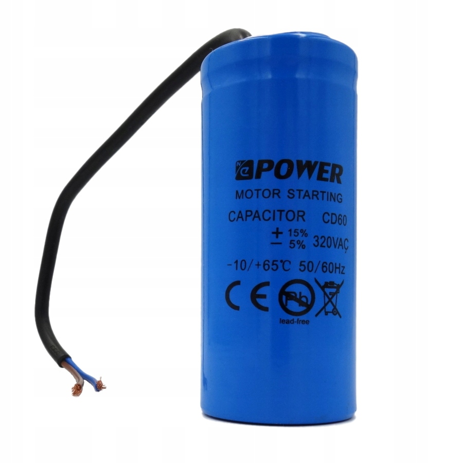 Kondensator rozruchowy silnika z kablami Startowy 160uF 320V CD60