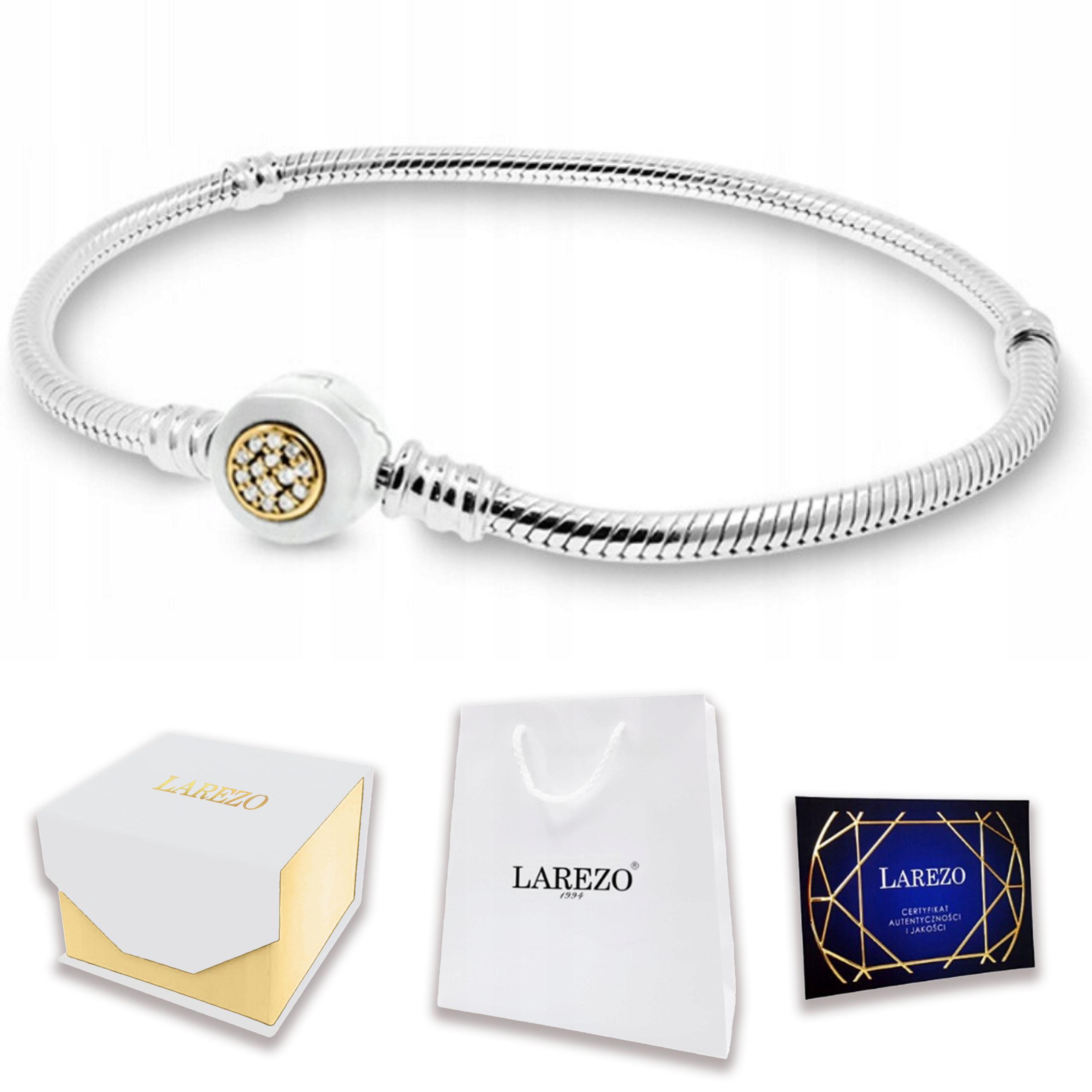 Stříbrný náramek 19 Cm Modulární Zirkony Přívěsek Charms Stříbro 925