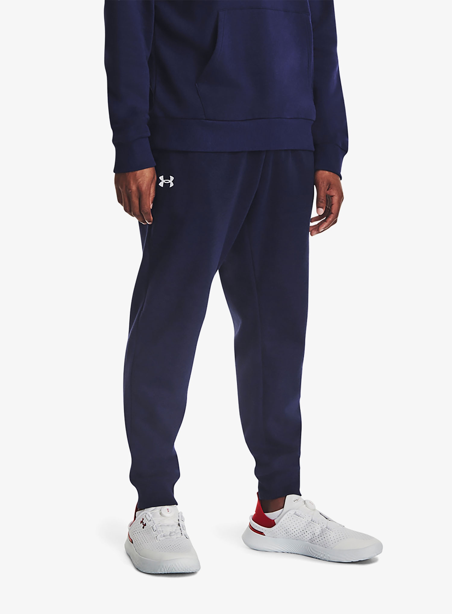 Dresové kalhoty Under Armour Rival Fleece Joggers midnight navy/white XXL