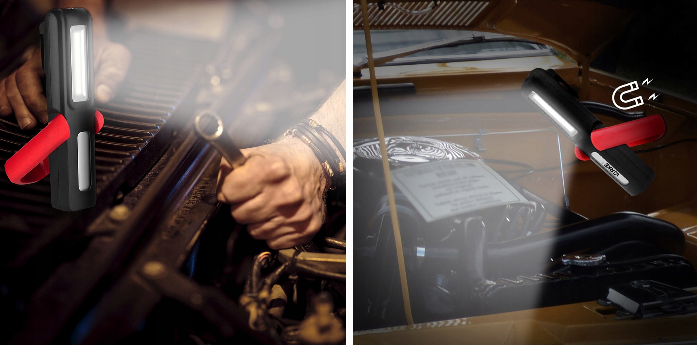 LAMPKA WARSZTATOWA ROBOCZA LED COB LATARKA AKUMULATOROWA Z MAGNESEM HAK USB Model V87500