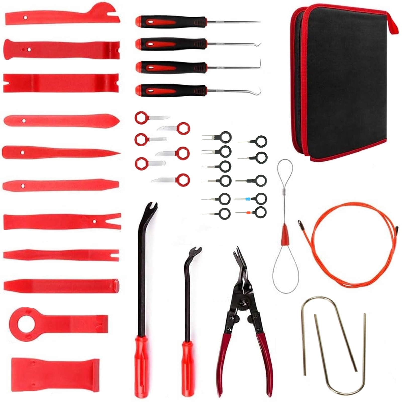 Zestaw ściągacze DO DEMONTAŻU USUWANIA TAPICERKI spinek radia ściągacze XL