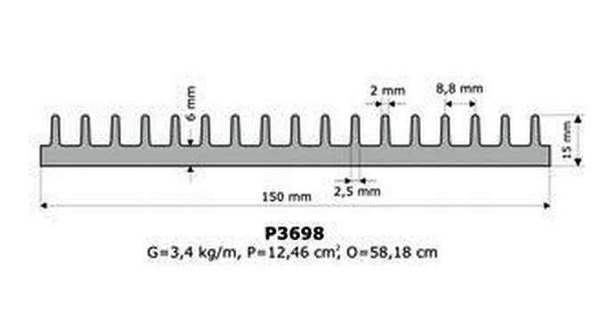 Radiator P3698/7cm 2,5K/W