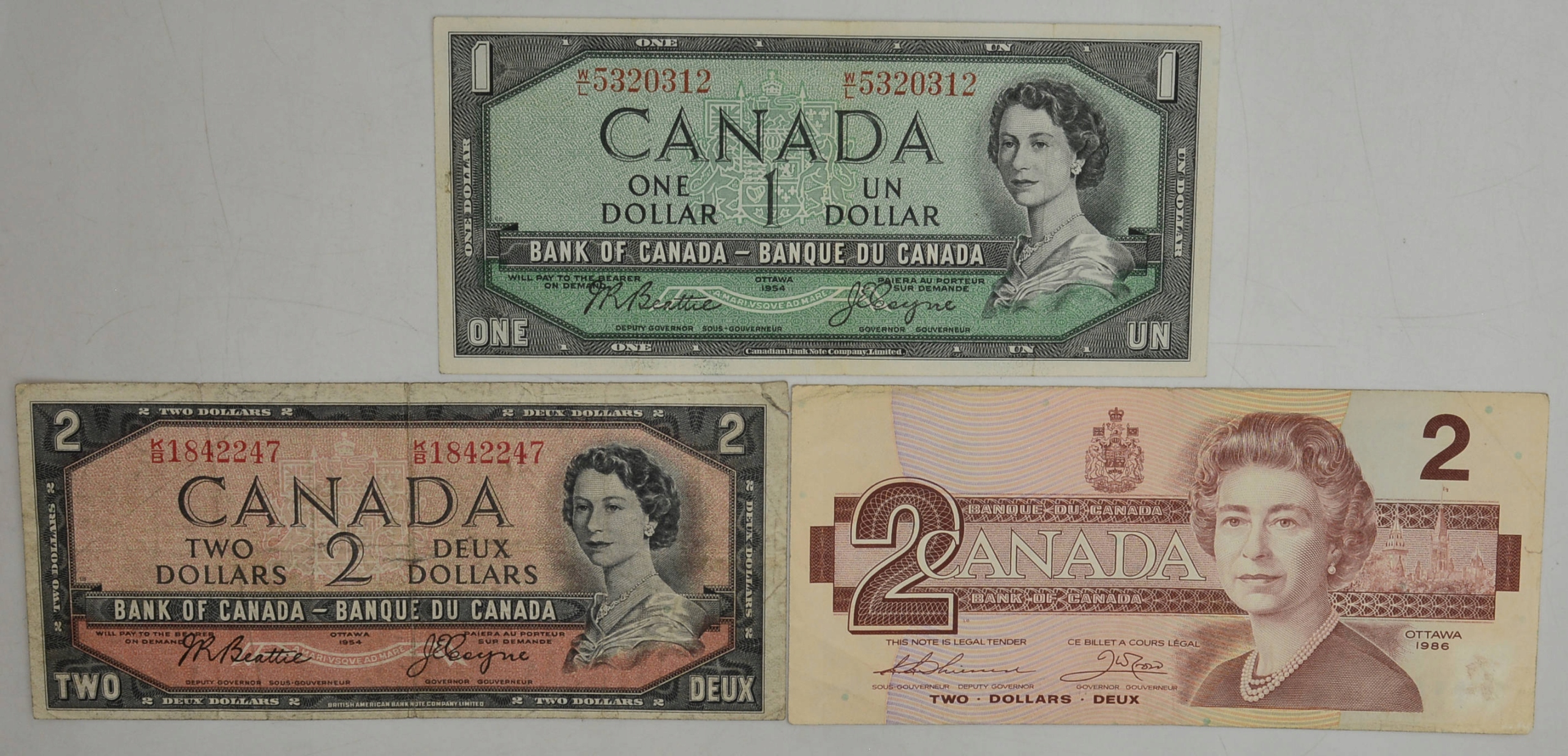 4.db.Zest.Canada, Banknoty szt.3, St.2-/3+, 3+