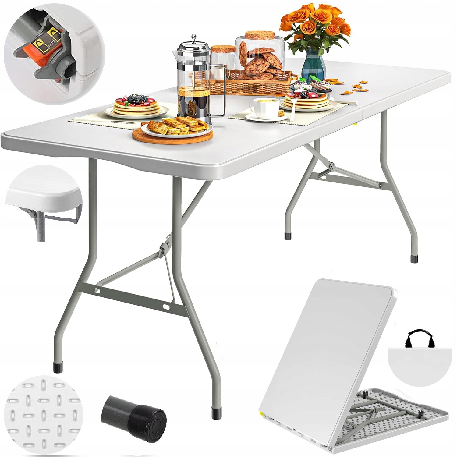 Stół Cateringowy Wzmocniony składany Ogrodowy Bankietowy Premium 180 cm