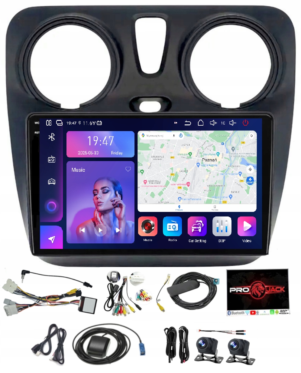 Rádio Navigácia Carplay Android Dacia Logan Sandero 12-19 256GB Sim