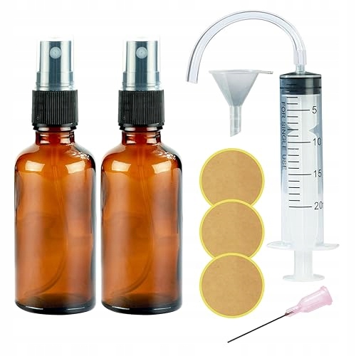 Lahvička Rozprašovač Hnědé Sklo 50 ML Sada Esenciálních Olejů 2 Kusy