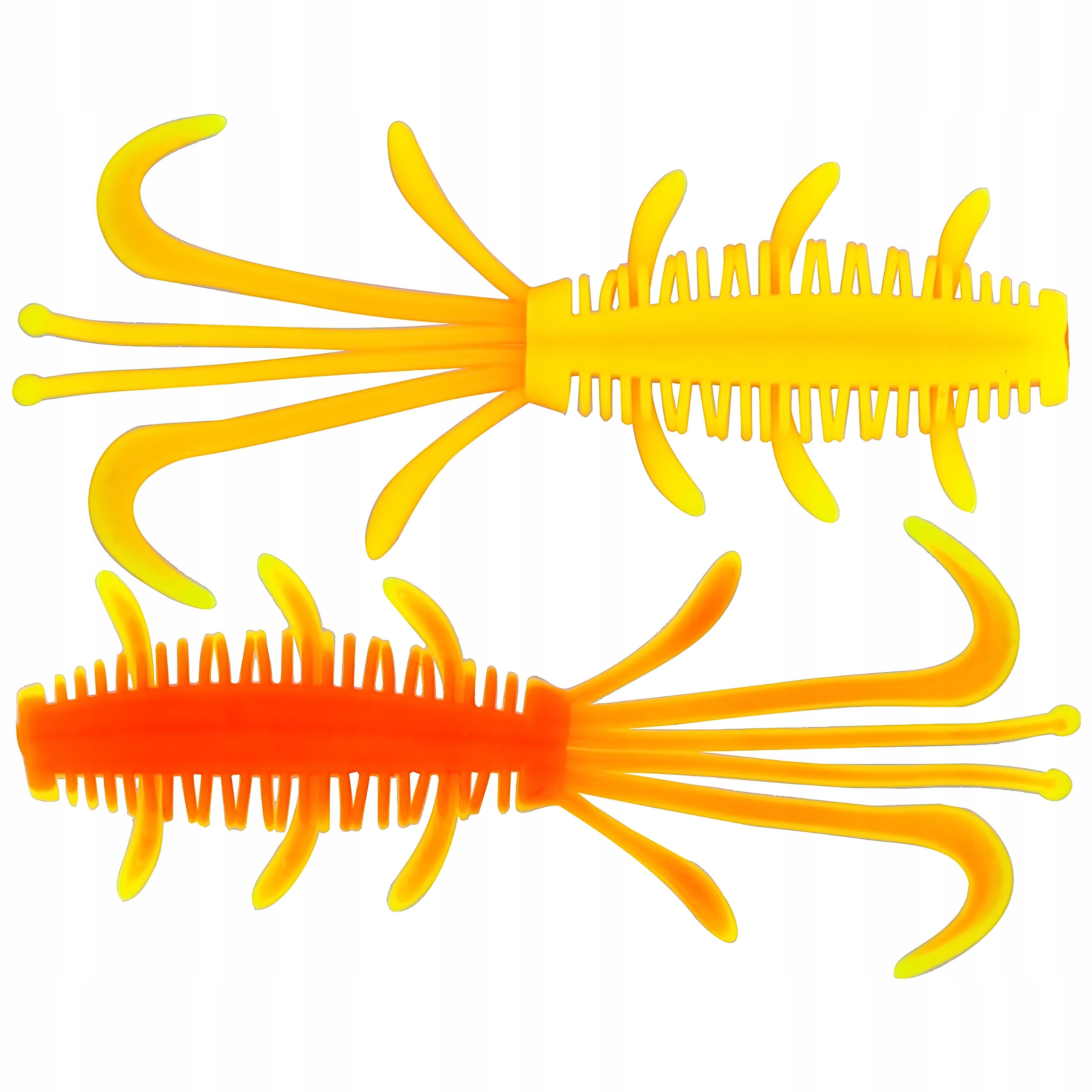 Guma Rak 6.5cm Yellow Orange Uv Czosnek na Pstrąga Okonia Trout Area Zestaw