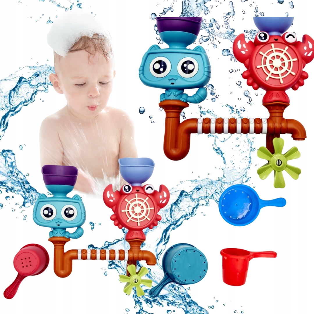 ZABAWKA DO KĄPIELI DO WANNY FONTANNA WODNA DLA DZIECI PRZYSSAWKI KOŁOWROTEK