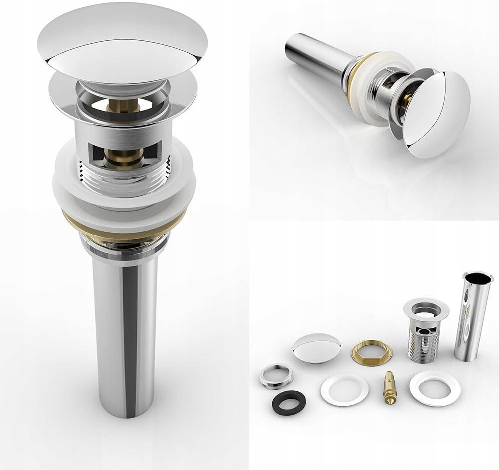 Odtoková souprava Push-Open Chromovaná 31 mm pro umyvadla Korek