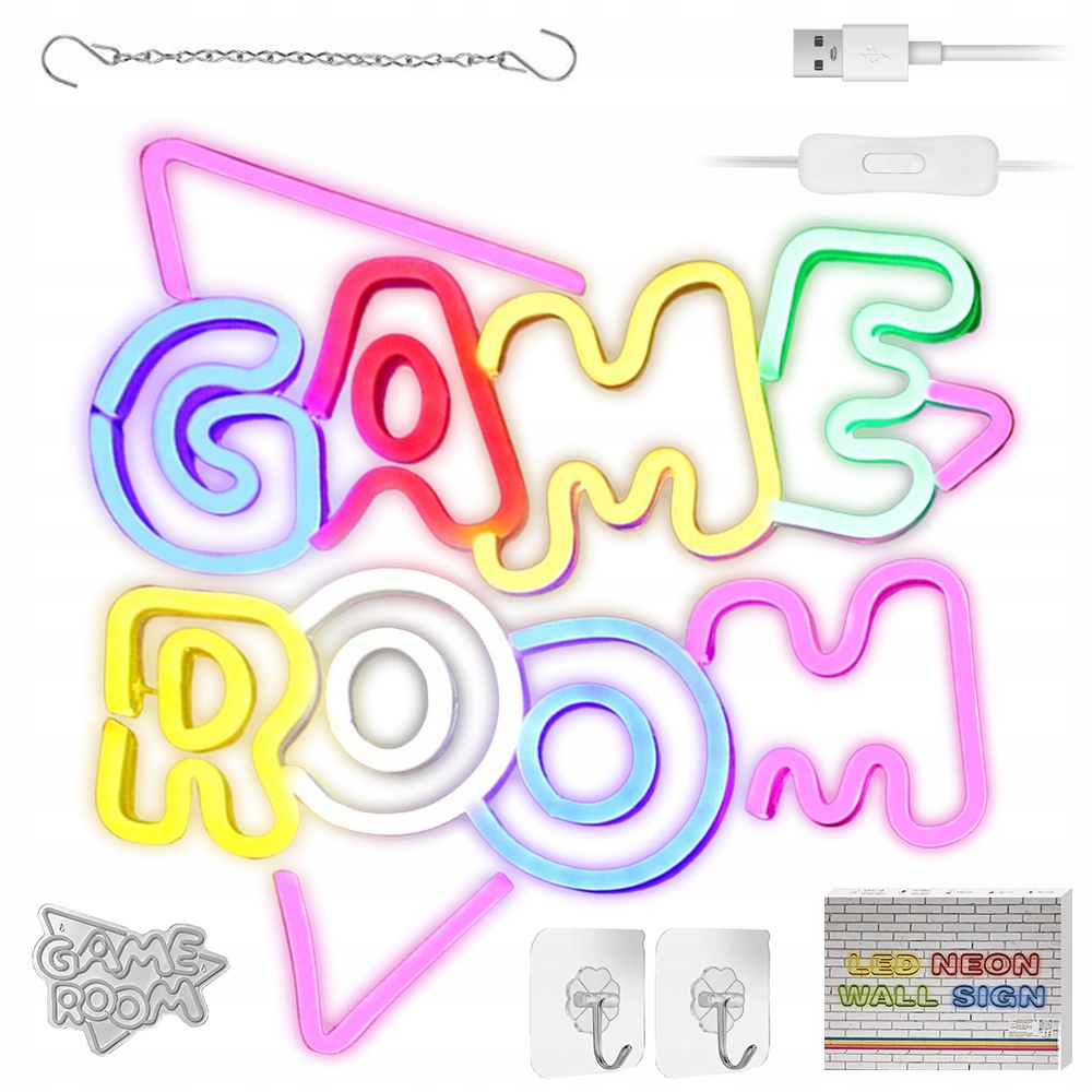 Neon Led Game Room Noční Lampa Ozdoba Multicolor Na Zeď Do Usb Pokoje