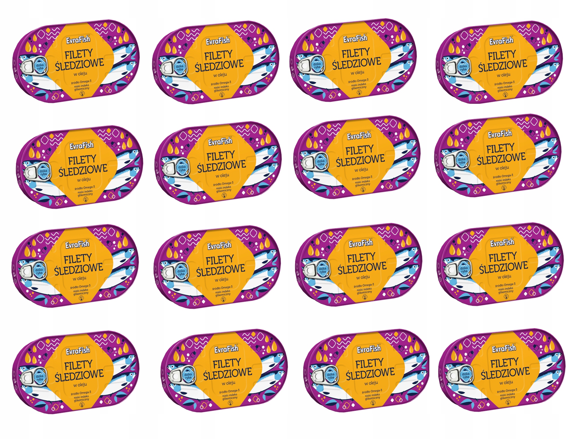 Levně Sleďové Filety V Oleji 16x 170g Evra Fish Plechovka