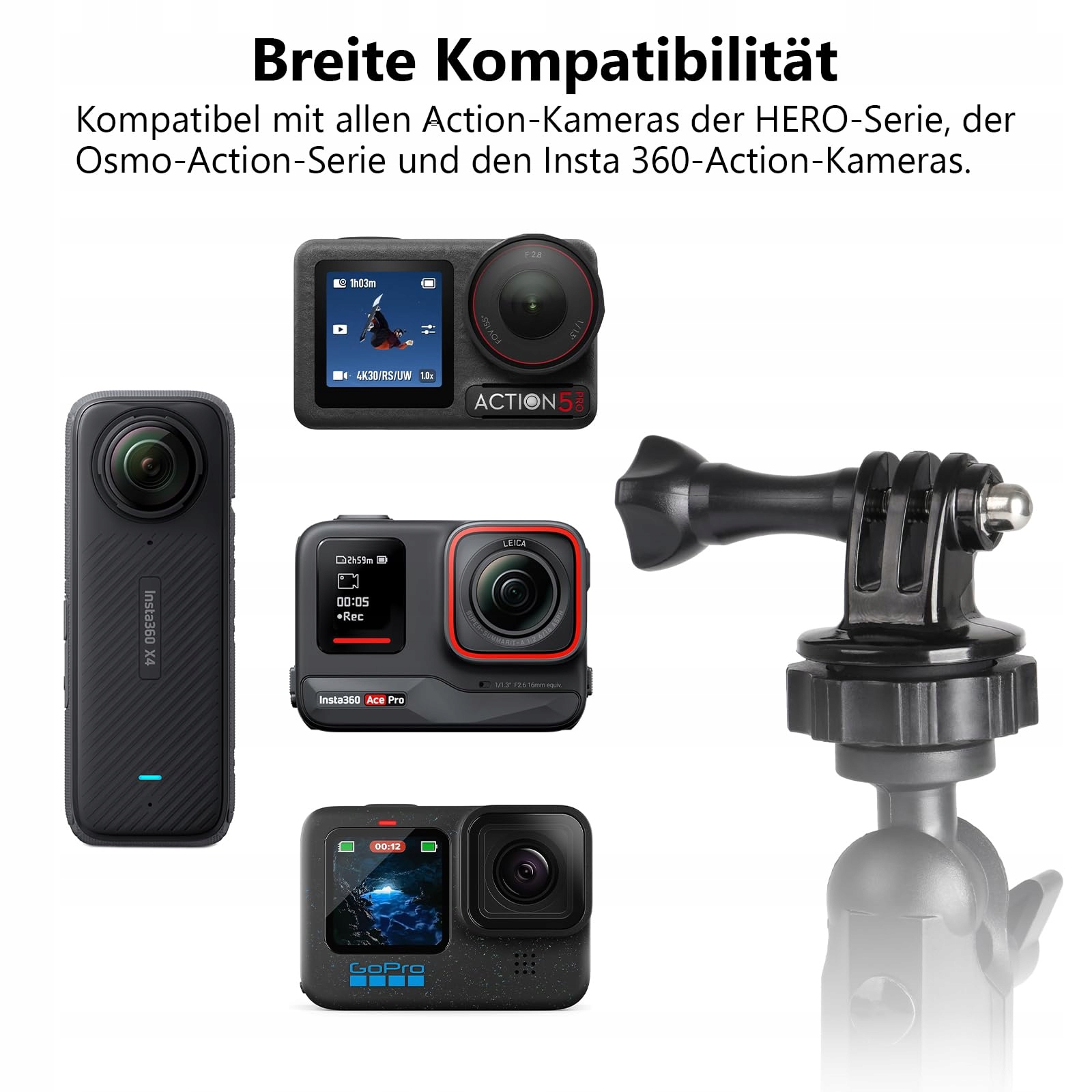 Uchwyt Przyssawkowy Do Kamery Sportowej GoPro Insta360 Auto Szyba HSU — miniatura 6