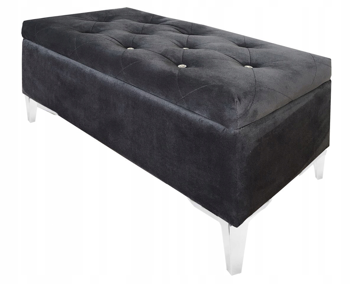 PUFA PIKOWANA GLAMOUR 70CM KRYSZTAŁKI SCHOWEK