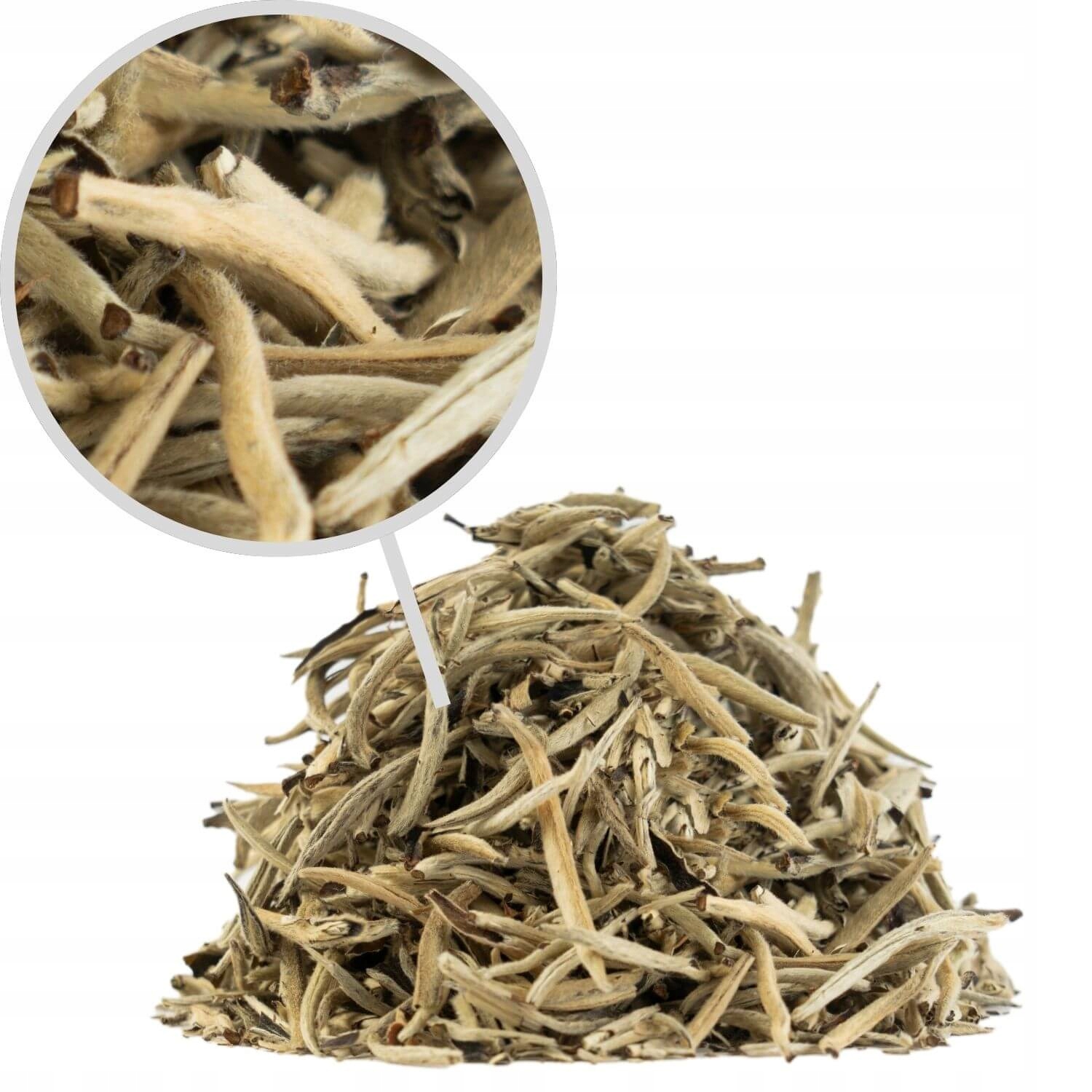 Levně Čaj bílý listový Silver Needle 100 g Premium Jemný 100% Tips