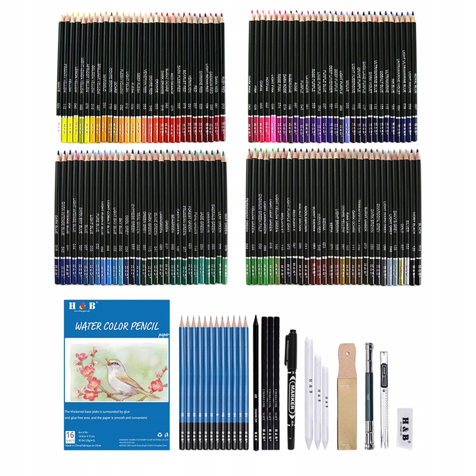 120Piece Oil Based Colored Pencils 12Piece Drawing Pencils Drawing Arts Kit