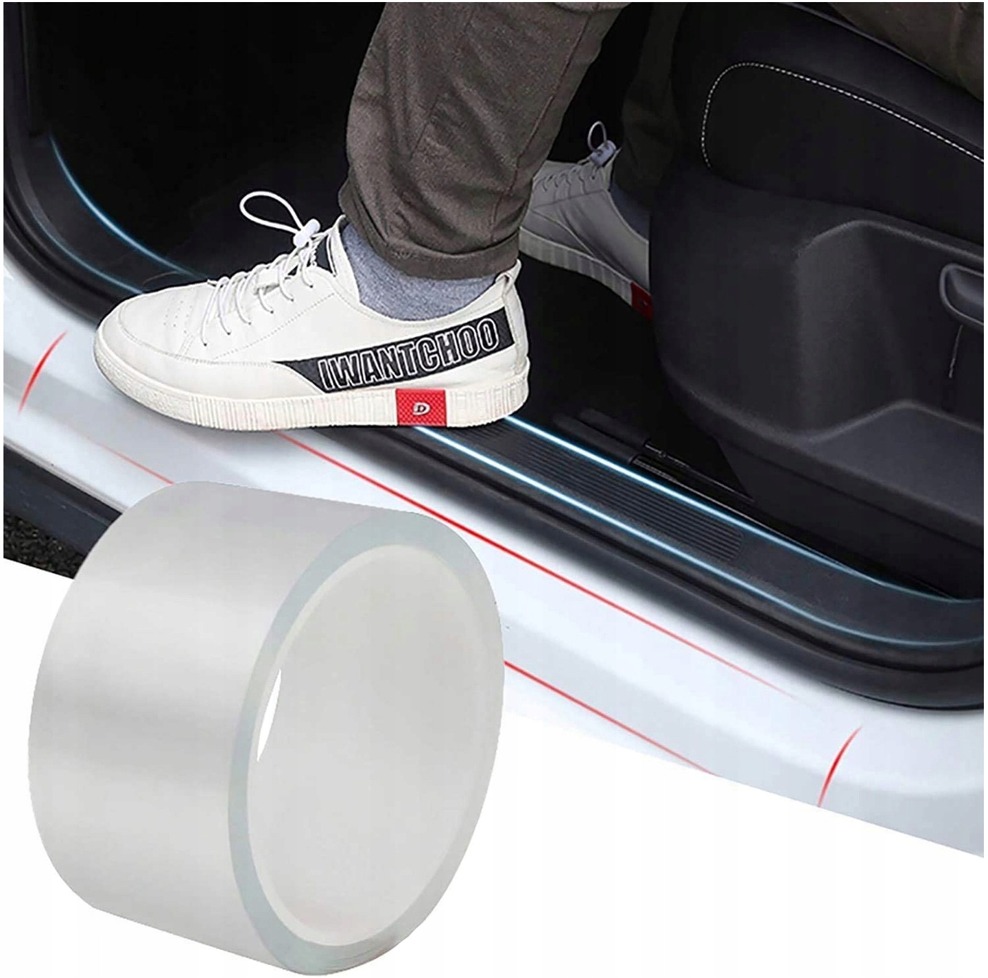 TAŚMA OCHRONNA NA PROGI RANTY DRZWI SAMOCHODU FOLIA SAMOCHODOWA 50mm x 5M