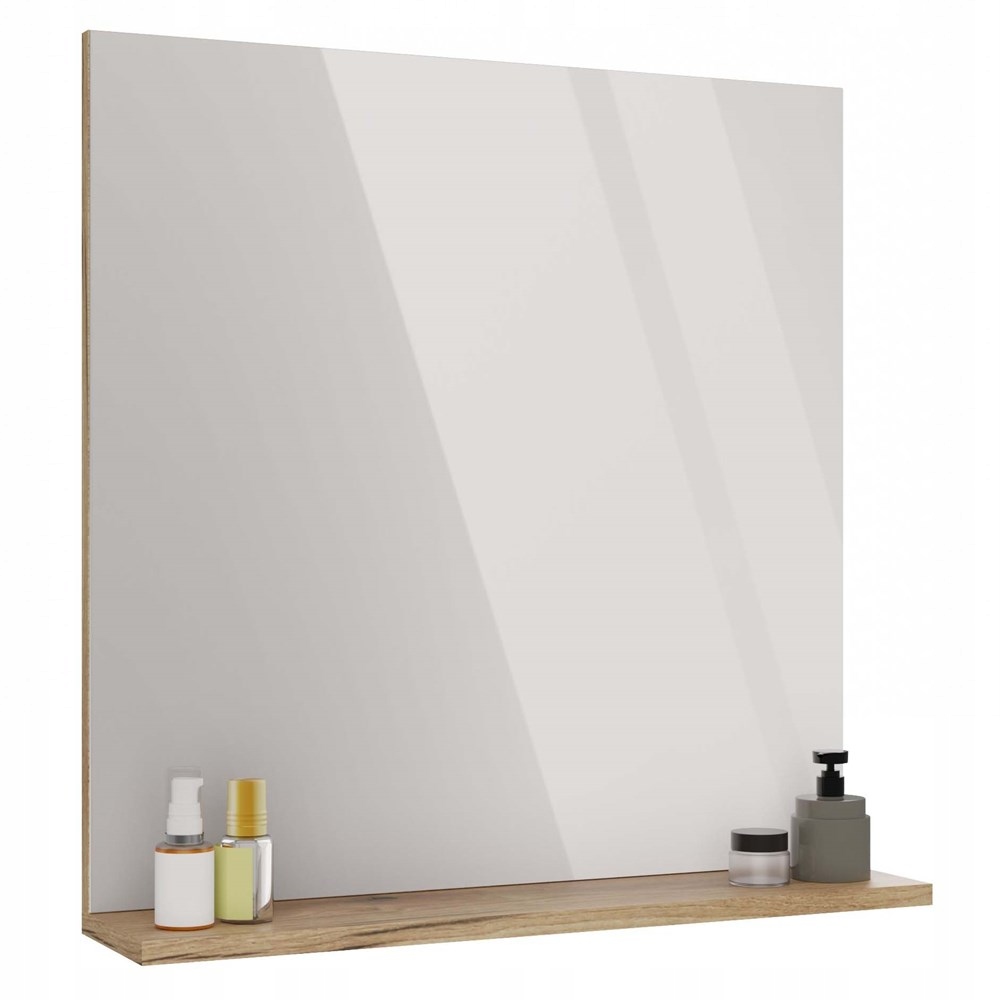 Zrcadlo S Poličkou Tigo 60x61,5 CM Dub Evoke Do Koupelny Předsíně