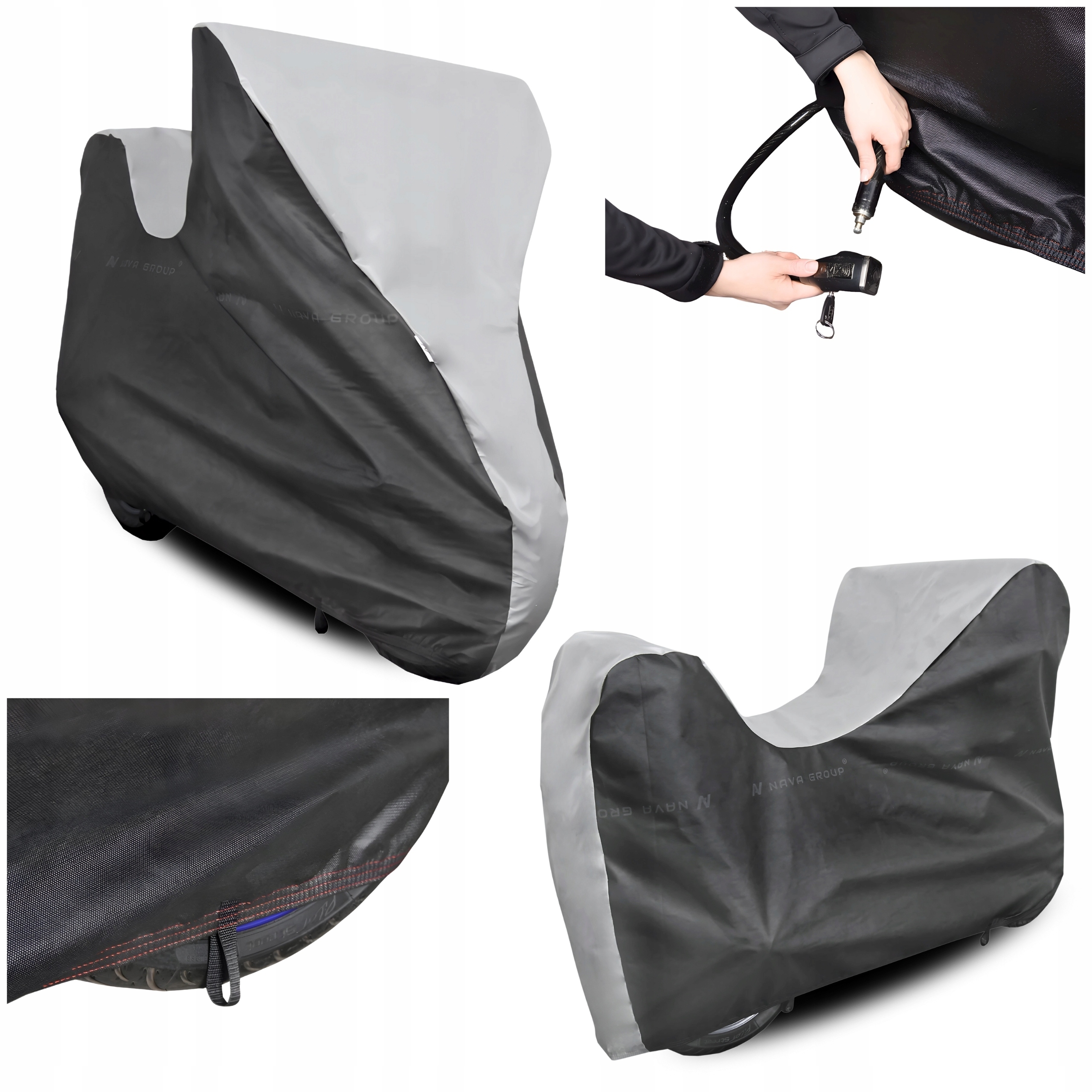 Obal na motocykl s kufrem M 225x120 Vodotěsný Uv motor Multi Pas