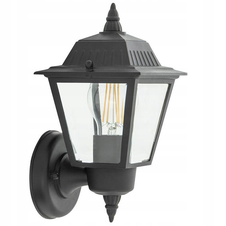 Nástěnné svítidlo Pokoj Venkovní nástěnná lampa Ana Černé skleněné stínítko 1xE27 IP44