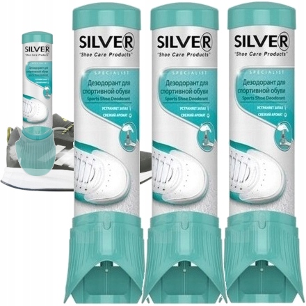 3 X DEZODORANT DO BUTÓW OBUWIA ANTYBAKTERYJNY SILVER SPORT 100 ml