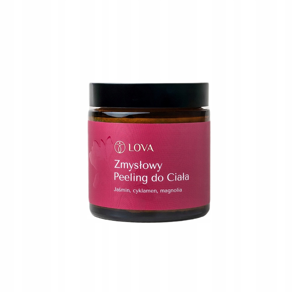 Veganský smyslný tělový peeling Jasmín Cyklamen Magnolie Lova 120 ml