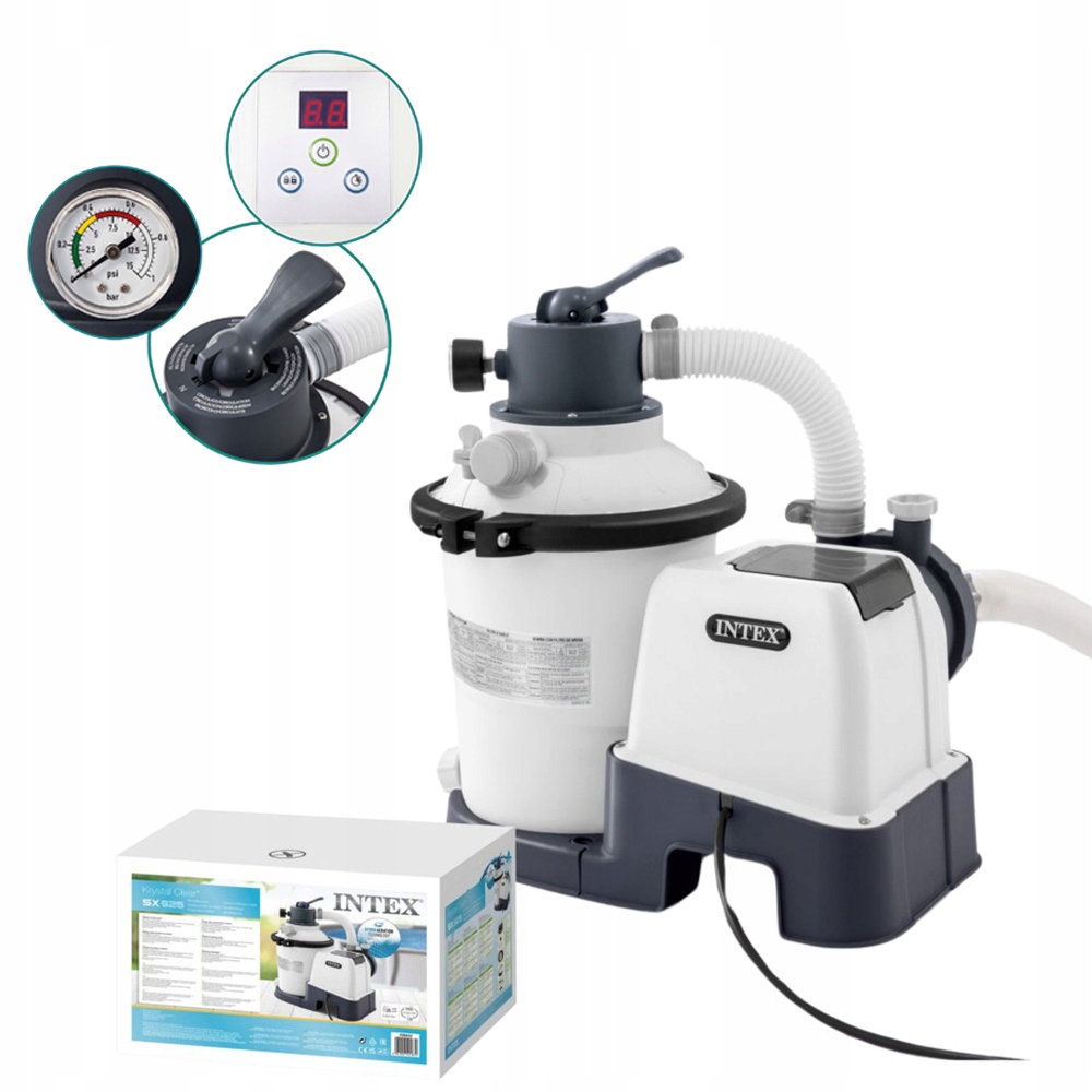 Pompa Piaskowa Intex 26642 Krystal Clear Programator czasowy 3500L/h