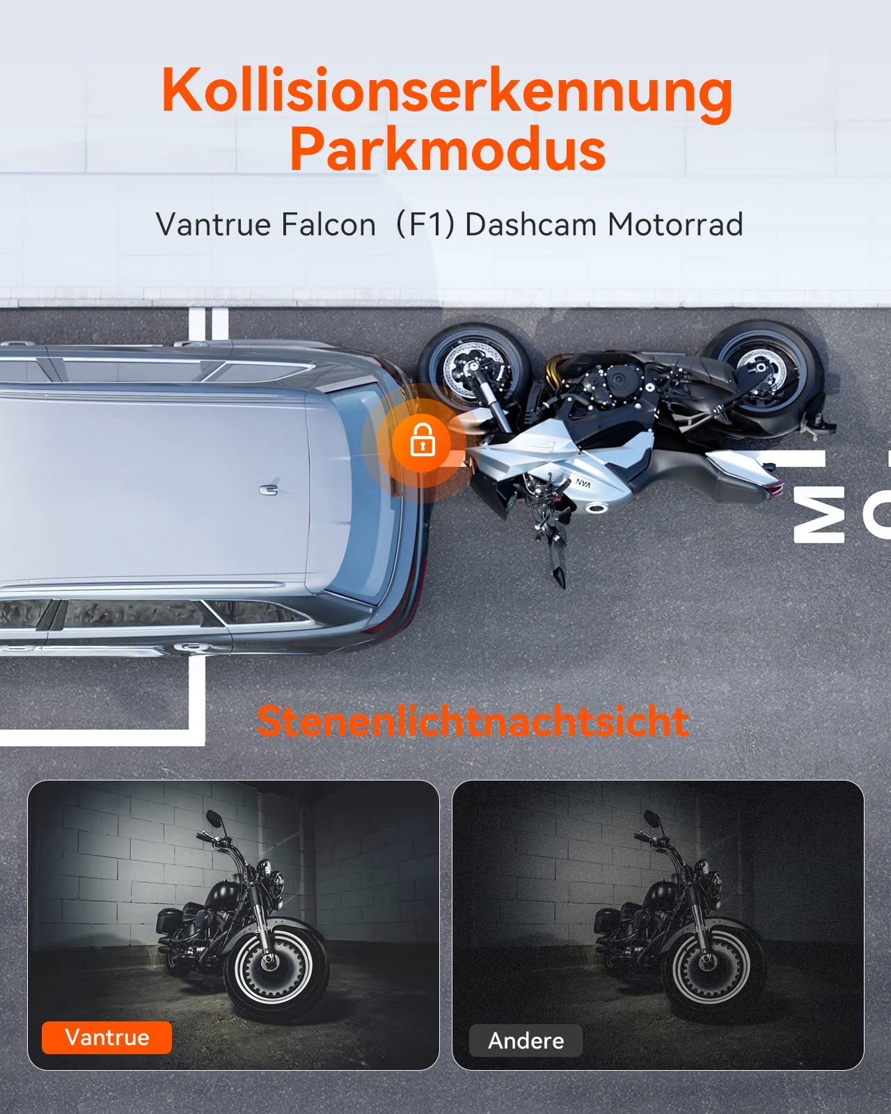 VANTRUE F1 Kamera Motocyklowa 4K 1080P WiFi GPS Wodoodporna Nocna Wizja — miniatura 5