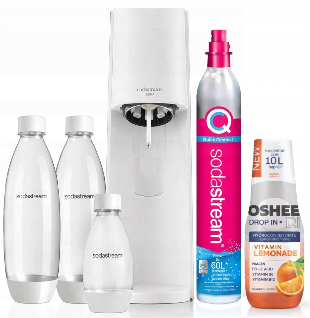 saturátor Sýtenej Vody SodaStream Terra sada 3 Flaše CO2 Syrop