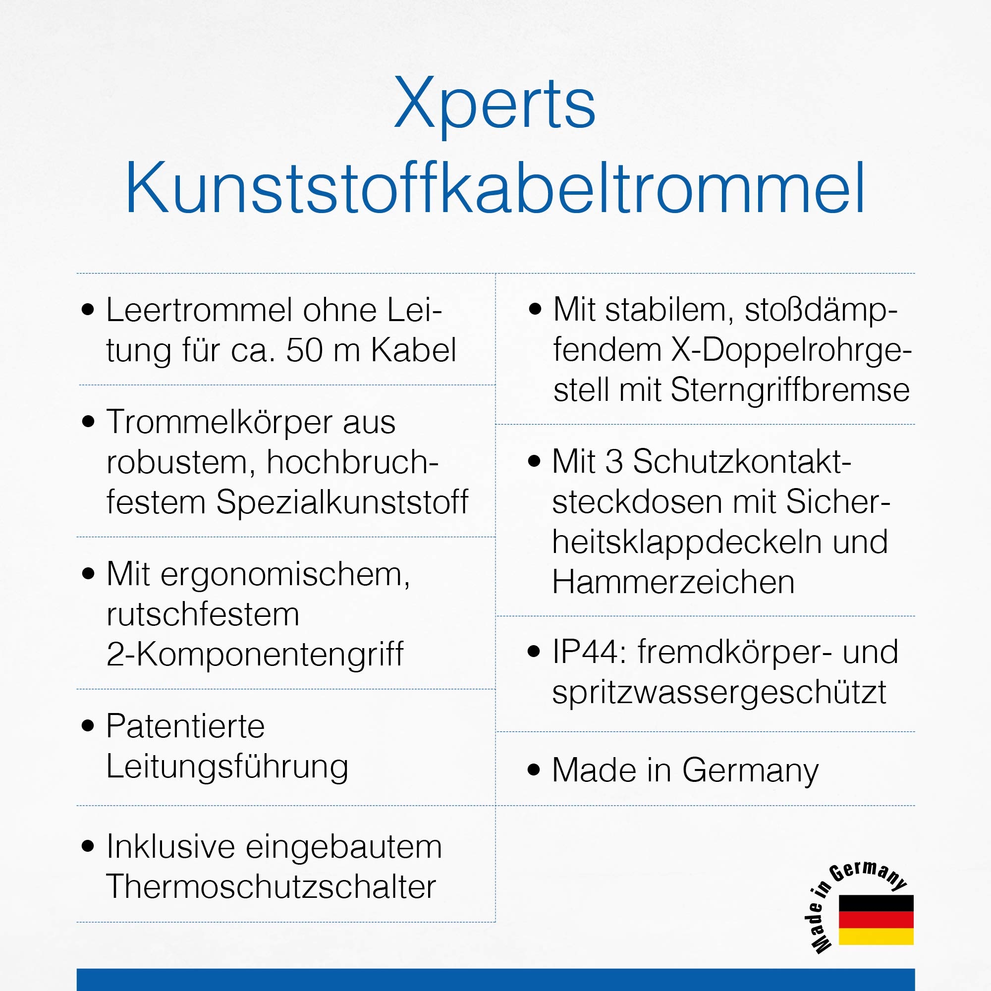 SCHWABE Xperts Bęben Kablowy Ø320mm 50m 3 Gniazda USB IP44 230V 16A — miniatura 2
