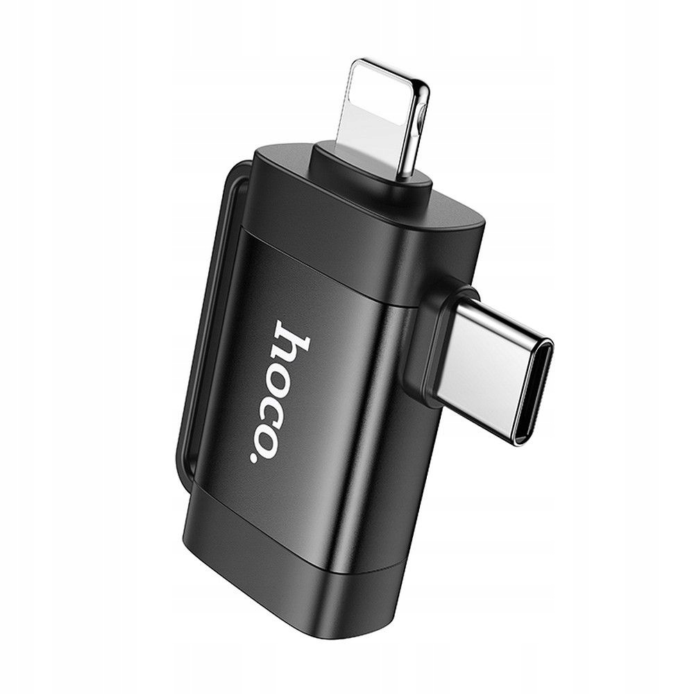 Adapter Otg 2w1 Usb C Lightning do Usb A Hoco UA31F czarny