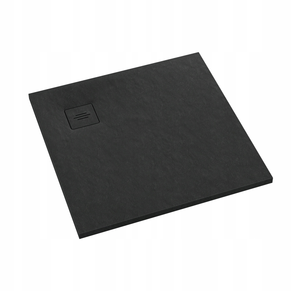 Brodzik kompozytowy Protos Black 90x90 Schedline struktura czarny niski
