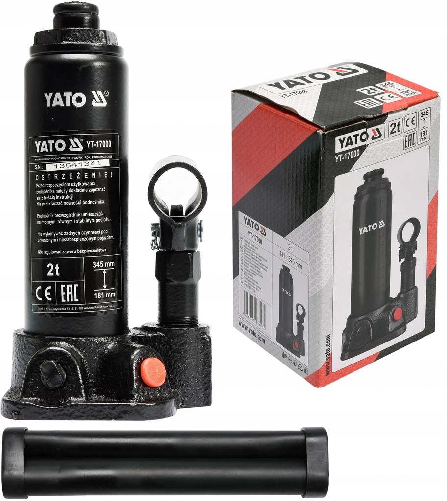 Гідравлічний поршневий підйомник 2 T YATO YT-17000