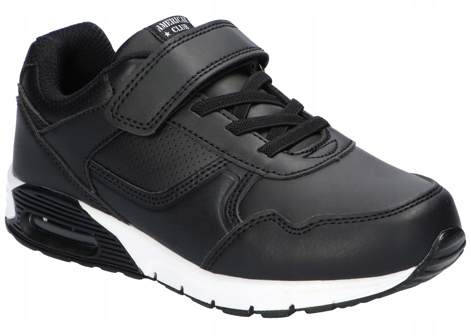 American Club ES216 Adidasy Sneakersy Buty Sportowe Dziecięce Rzep Black 35